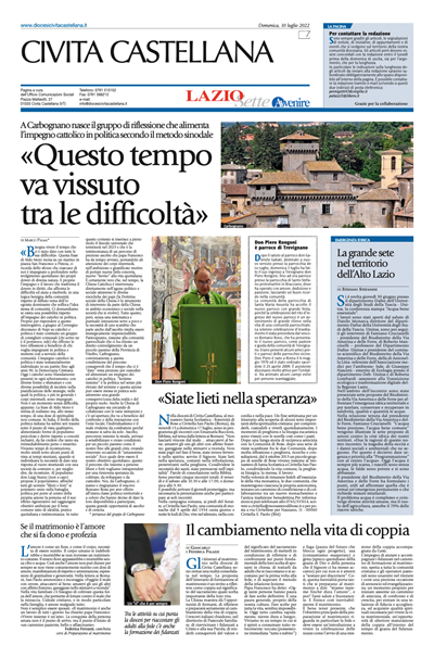 Avvenire - pagina diocesana del 10/07/2022